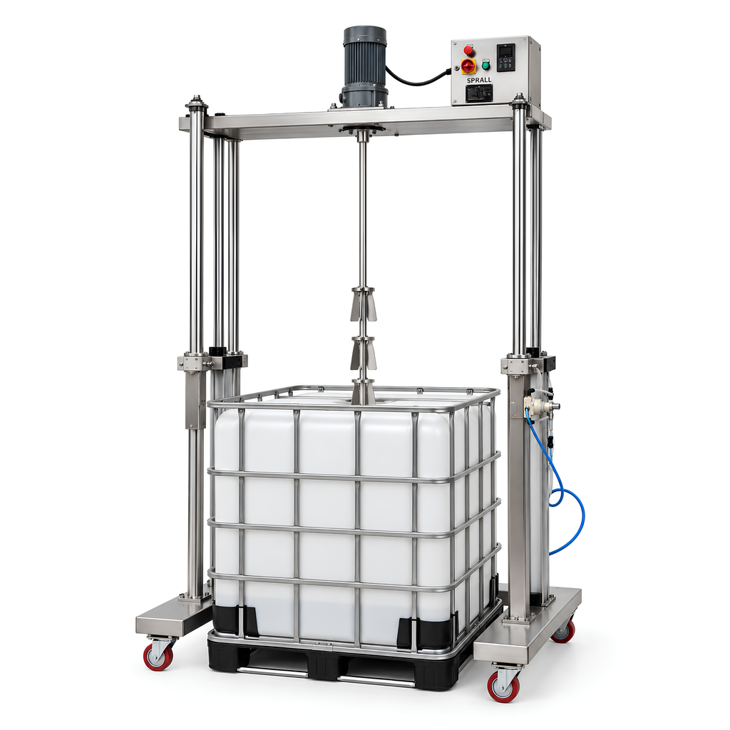SPRALL IBC / Flowbin Electric Mixer with Pneumatic Lift 1000L