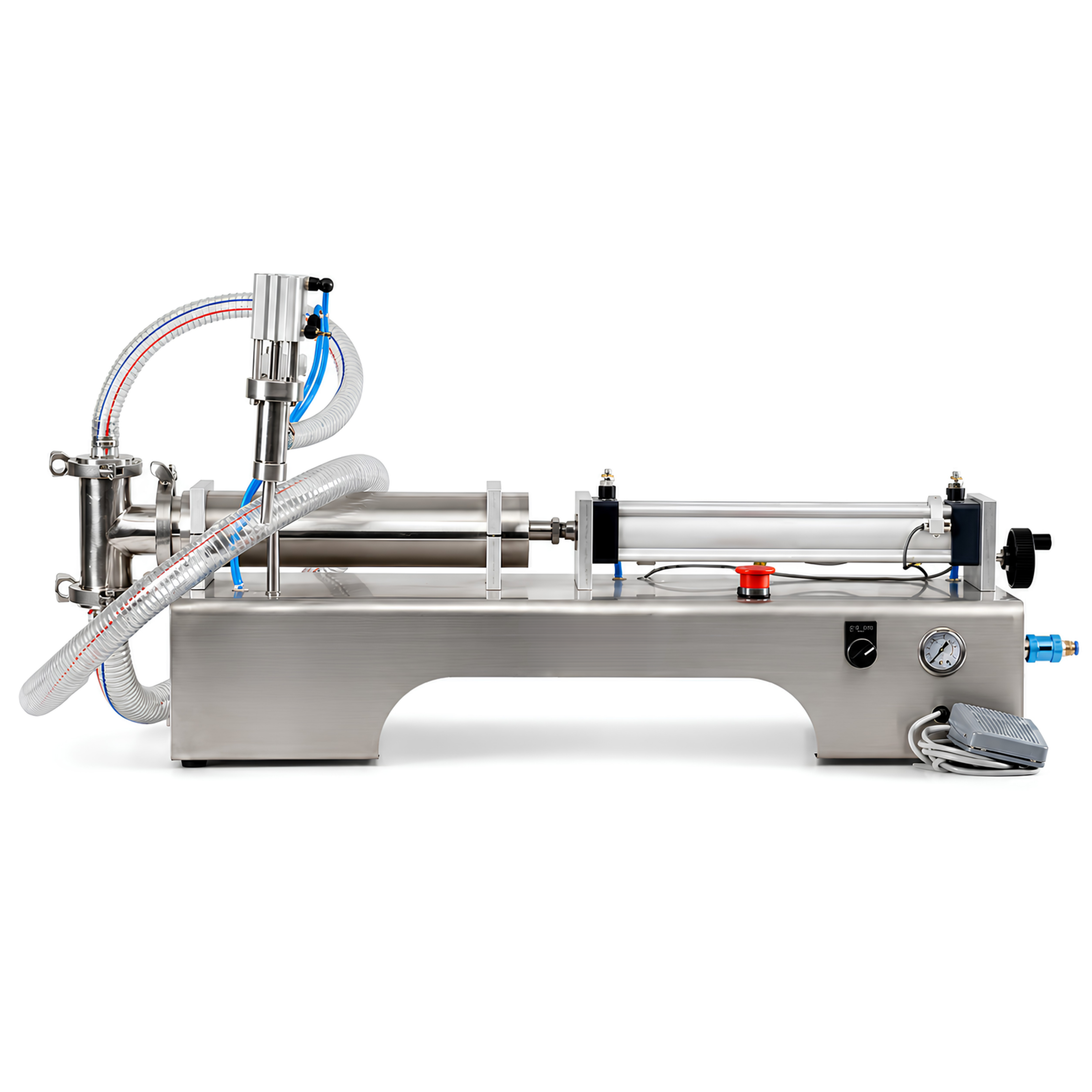 Horizontal Pneumatic Liquid Filling Machine (500-5000ml) - Single Nozzle Precision Filler