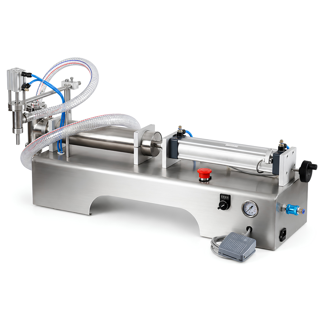 Horizontal Pneumatic Liquid Filling Machine (100-1000ml ) - Single Nozzle Precision Filler