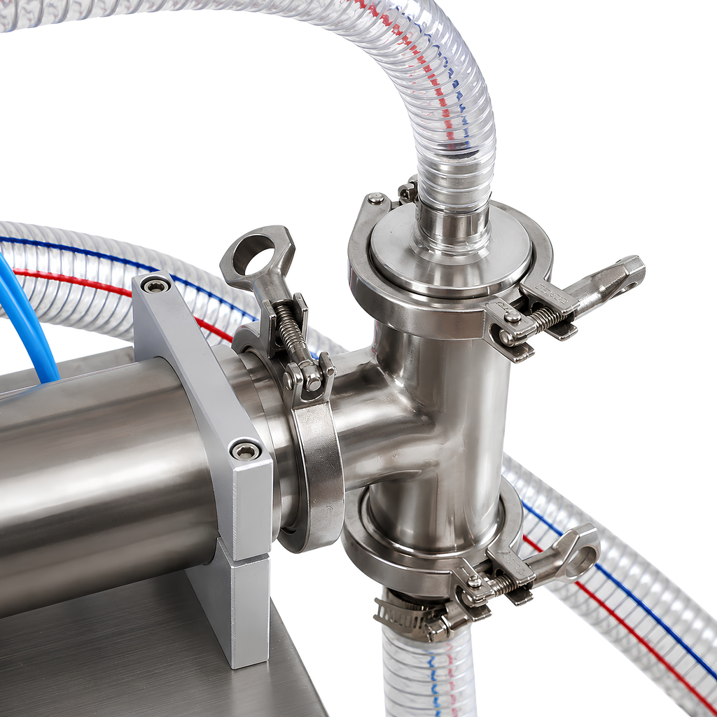Horizontal Pneumatic Liquid Filling Machine (100-1000ml ) - Single Nozzle Precision Filler