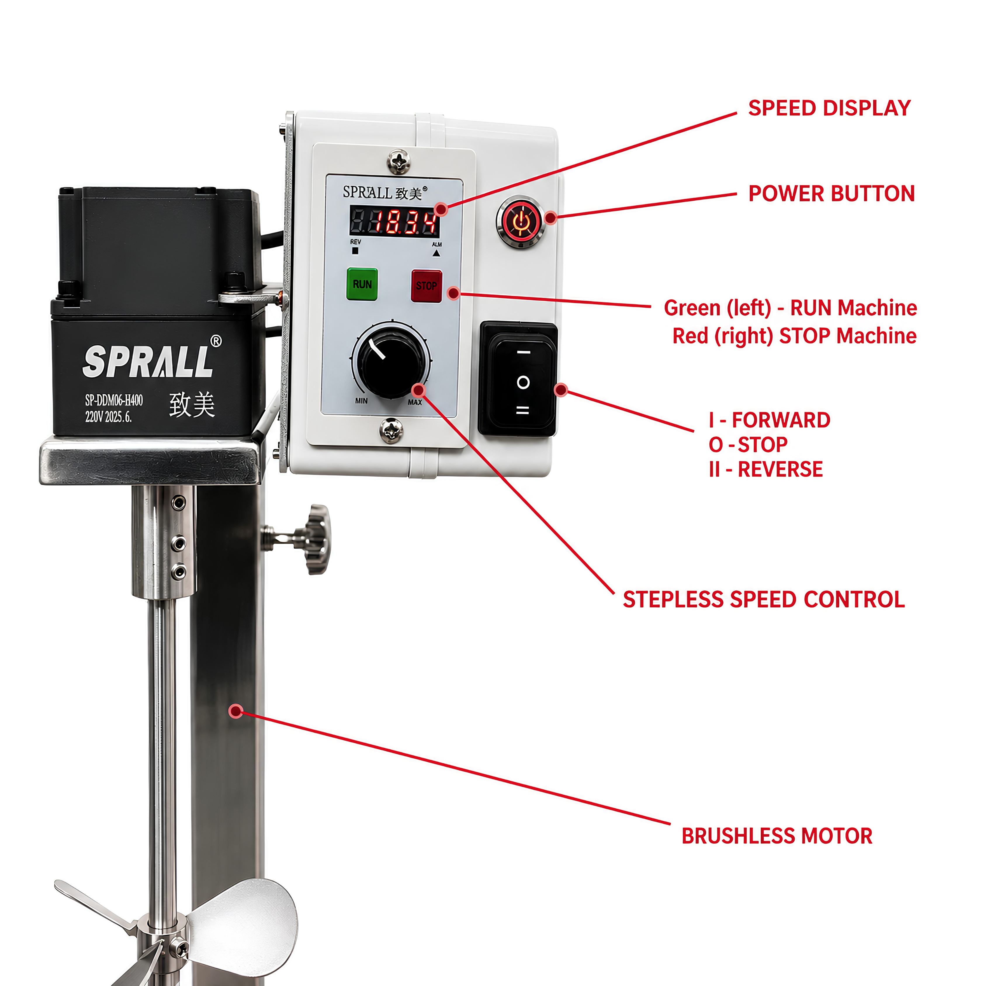 SPRALL Electric Mixer with Manual Lift 50