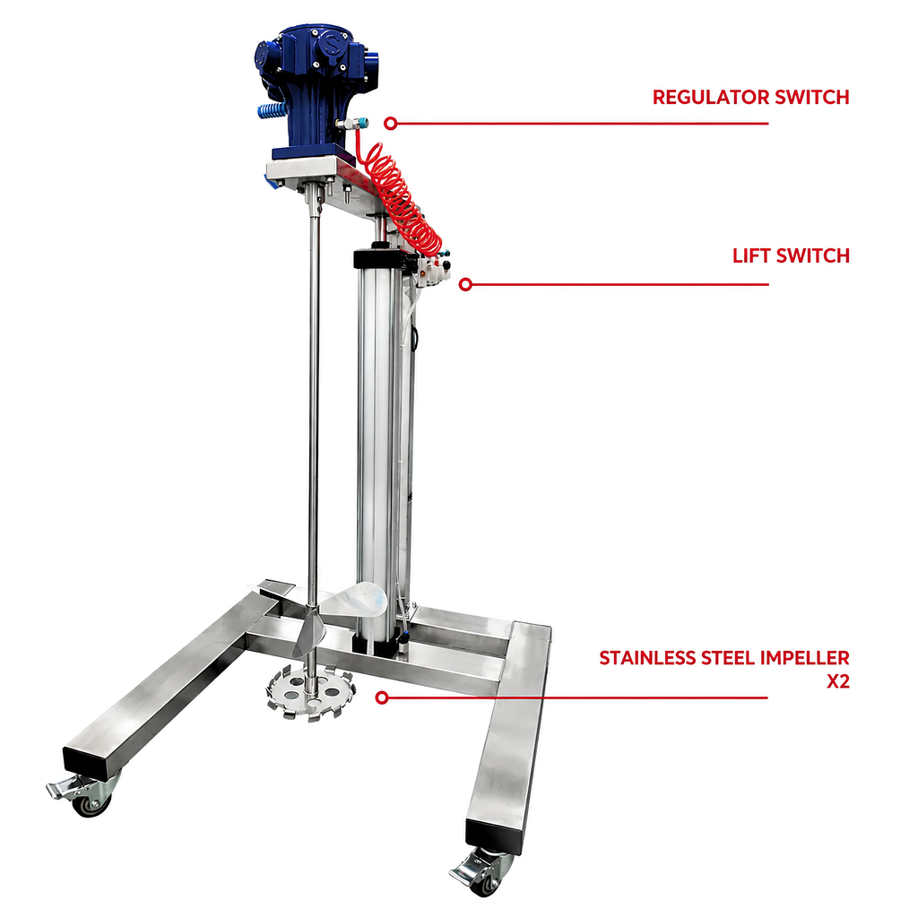 SPRALL Pneumatic Mixer with Pneumatic Lift 200