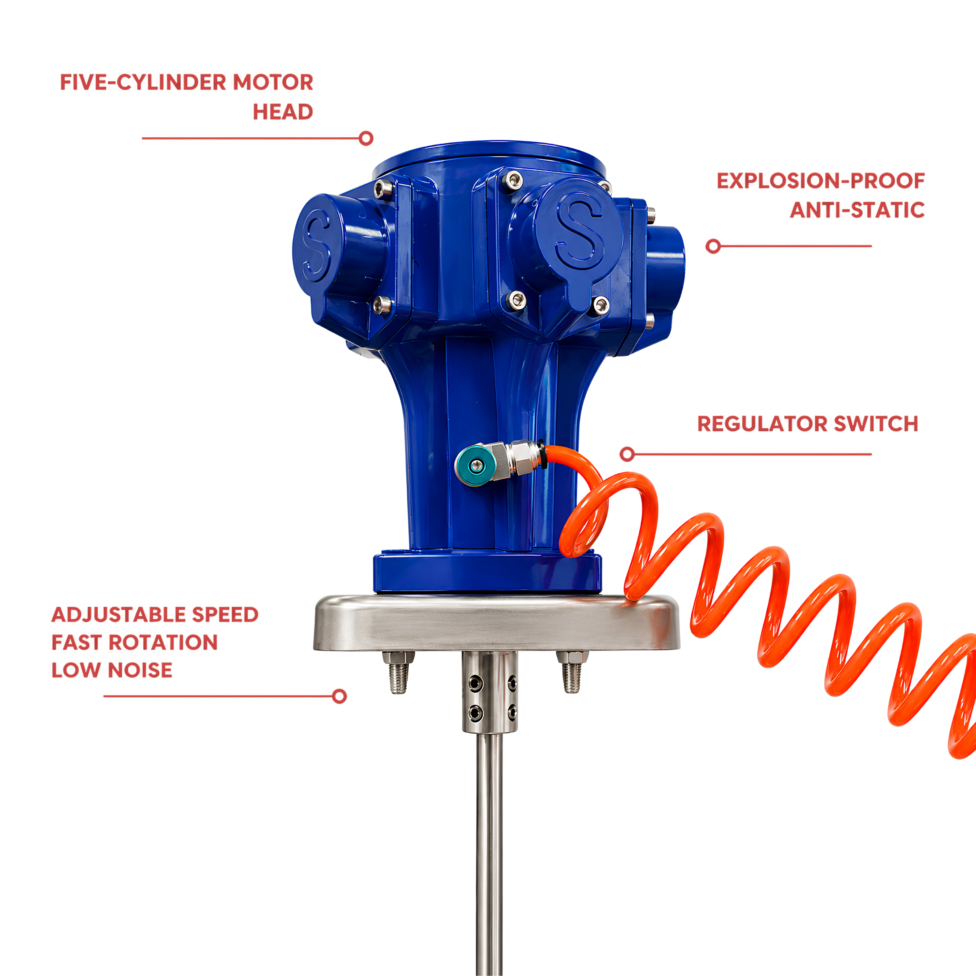SPRALL Pneumatic Mixer with Pneumatic Lift 200